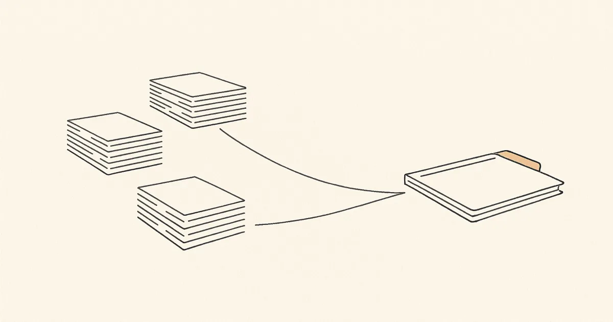 Illustration eines Aktenschranks mit geöffneter Schublade, aus der eine Mappe mit orangefarbenem Siegel ragt, davor ein Briefumschlag